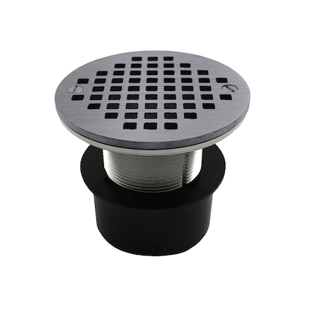 Jones Stephens 2in. ABS Over Pipe Fit Drain Base with 2in. Metal Spud and 6in. Chrome Plated Strainer D53217